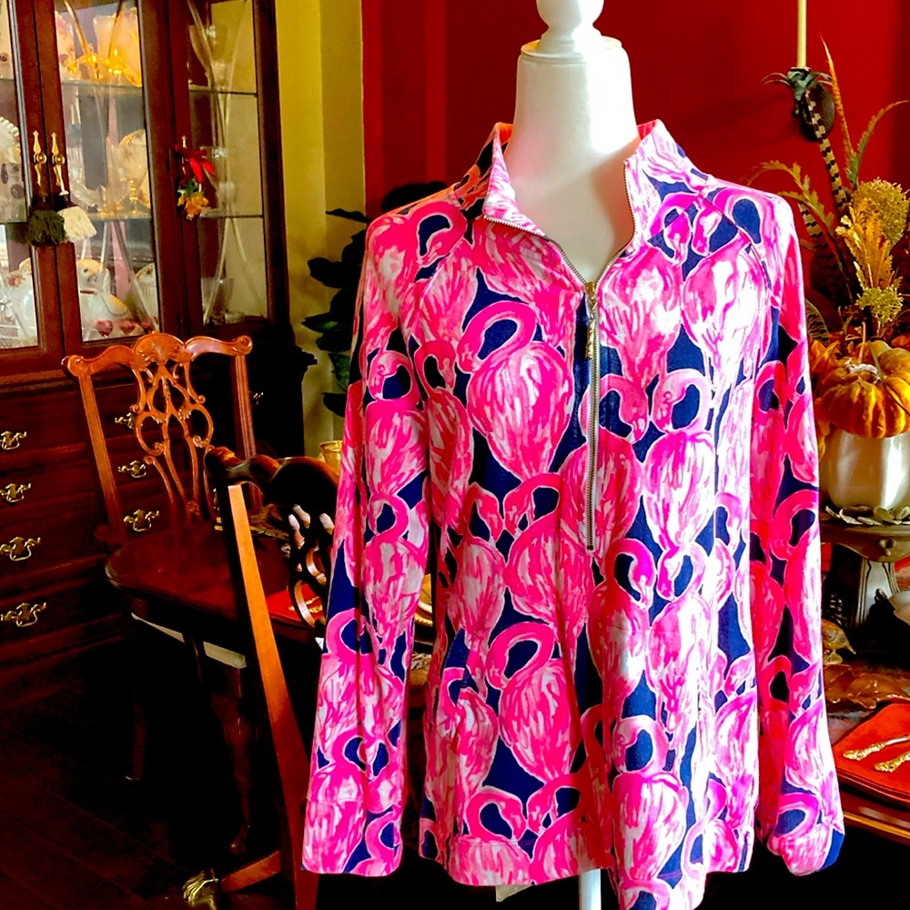 Lovely Lilly Pulitzer Skipper popover in High Tide print - L